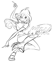 A coloring page of winx club